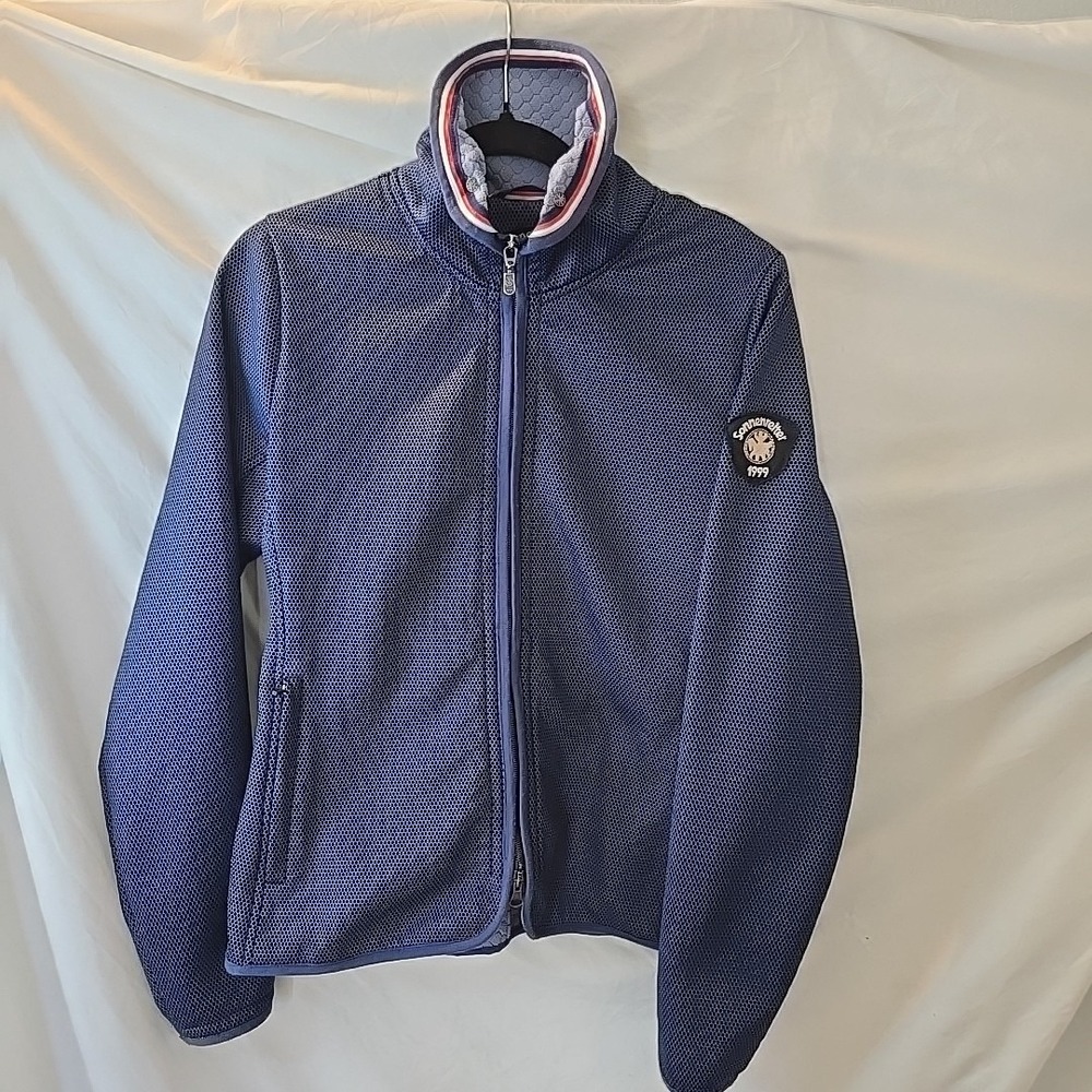 Sonnenreiter Outdoor Riding Jacket Coat Pockets Sz M Blue Honeycomb‎ Pattern